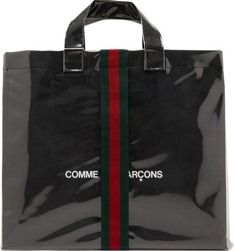 Gucci x Comme des Garçons Plastic Paper Tote Bag In Black